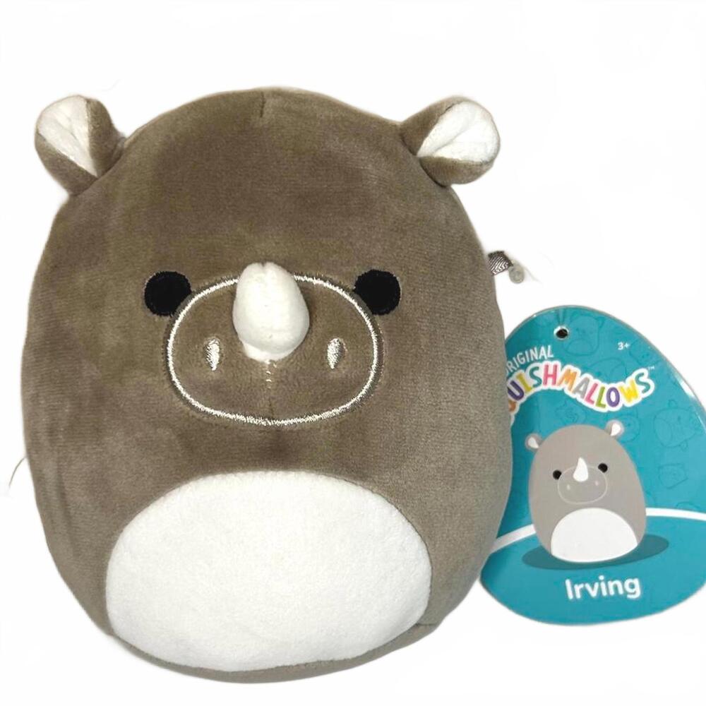 NWT Squishmallows Plush 7.5" Irving the Grey Rhino Plush Stuffed Toy